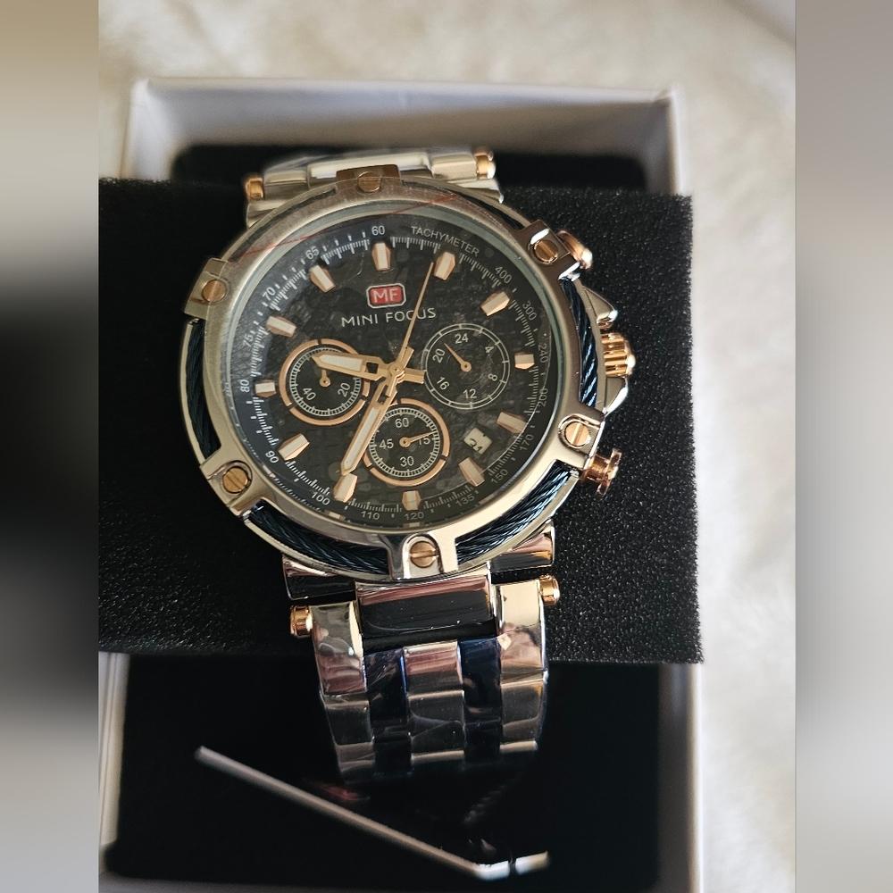 MINI FOCUS Business Men Watch (Chronograph/Waterproof/Luminous/Calendar/24 Hrs)